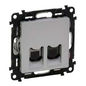 Розетка RJ11+RJ45 Кат.6 UTP Legrand Valena Life (алюминий)