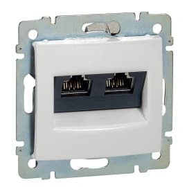 Розетки компьютерные (RJ-45) двойные Legrand Valena (Белый)