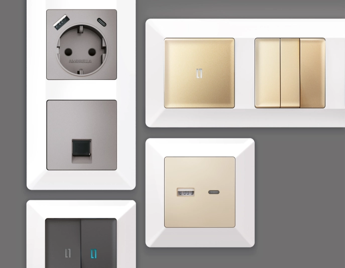 Розетки и выключатели Ambrella Alfa Line - #2