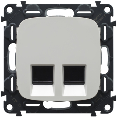 Розетка двойная RJ45 Кат.6 UTP Valena Allure (белый) Розетка двойная RJ45 Кат.6 UTP Valena Allure (белый)