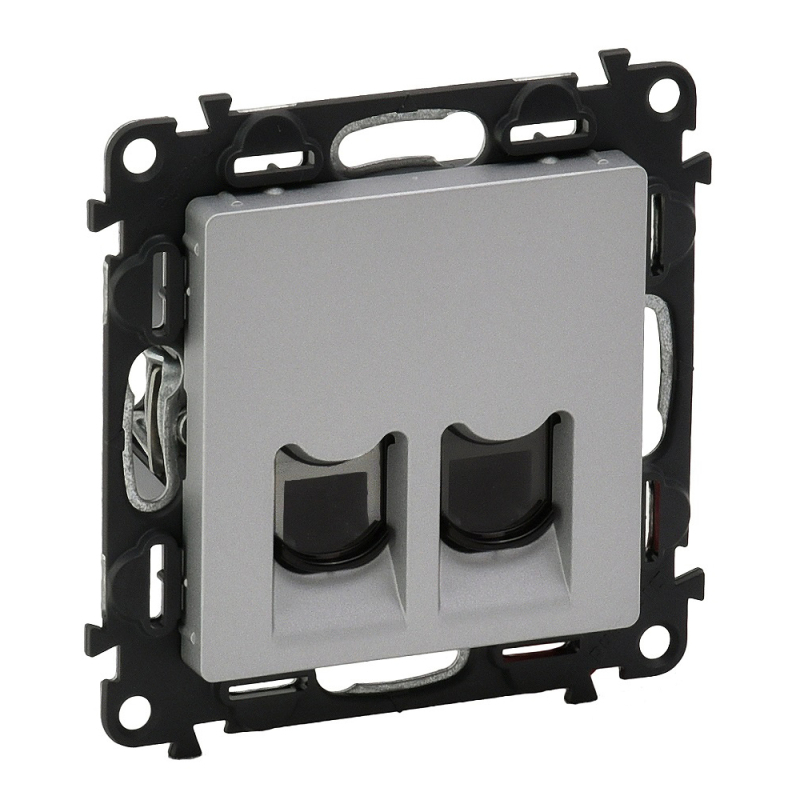 Розетка RJ11+RJ45 Кат.6 UTP Legrand Valena Life (алюминий) Розетка RJ11+RJ45 Кат.6 UTP Legrand Valena Life (алюминий)