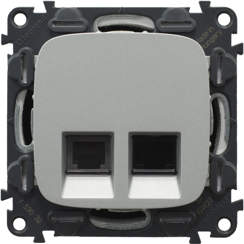Розетка RJ11+RJ45 Кат.6 UTP Legrand Valena Allure (алюминий) Розетка RJ11+RJ45 Кат.6 UTP Legrand Valena Allure (алюминий)