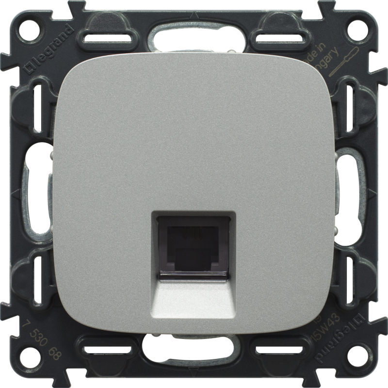 Розетка RJ45 Кат.6 UTP Valena Allure (алюминий) Розетка RJ45 Кат.6 UTP Valena Allure (алюминий)
