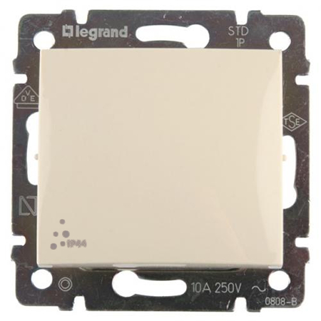 Влагозащищенный одноклавишный перекрёстный переключатель Legrand Valena IP44 (Слоновая кость) Влагозащищенный одноклавишный перекрёстный переключатель Legrand Valena IP44 (Слоновая кость)