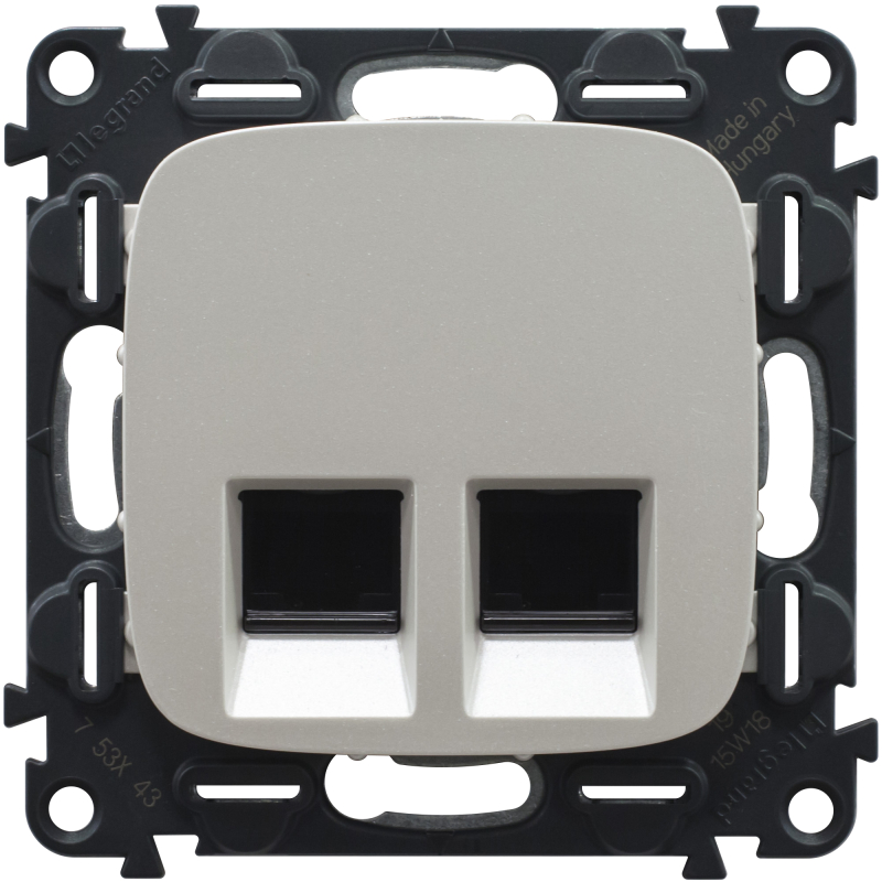 Розетка двойная RJ45 Кат.5е UTP Valena Allure (жемчуг) Розетка двойная RJ45 Кат.5е UTP Valena Allure (жемчуг)