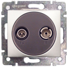 Розетка TV-FM звезда 1,5Дб Legrand Valena (алюминий) Розетка TV-FM звезда 1,5Дб Legrand Valena (алюминий)
